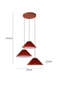 ValueLights Akira  Orange Pendant Light with Orange Tapered Shade (111cm x 57cm x 57cm)