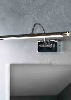 ValueLights Alana Polished Silver Wall Light Integrated LED (20cm x 11cm x 46.5cm)