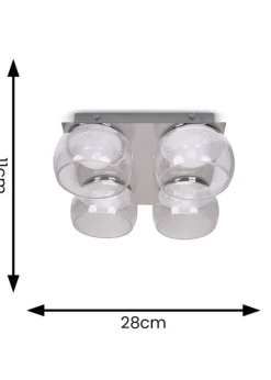 ValueLights Alissa Brushed Gold Flush Light with Clear Dome Shade Integrated LED