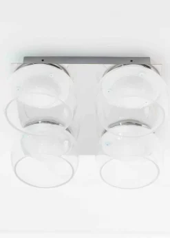 ValueLights Alissa Brushed Gold Flush Light with Clear Dome Shade Integrated LED