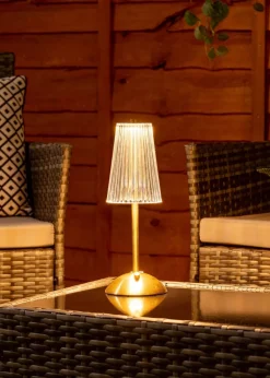 ValueLights Allie Gold LED Rechargeable Portable Wireless Table Lamp Light