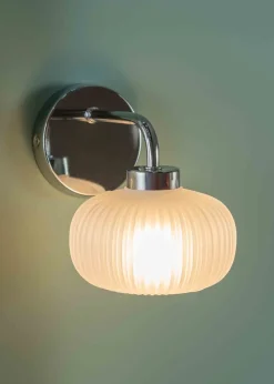 ValueLights Amaia Polished Silver Wall Light with Clear Globe Shade