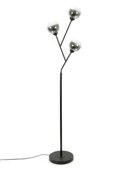 ValueLights Aria 3 Way Smoked Glass Floor Lamp (150cm x 34cm x 25cm)