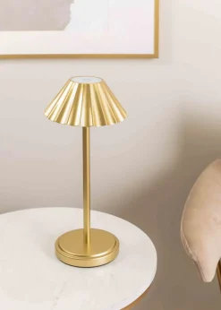 ValueLights Avery Dimmable Gold Table Lamp with Gold Shade Integrated LED