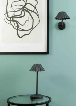 ValueLights Avery Dimmable Black Table Lamp with Black Shade Integrated LED