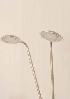 ValueLights Beata 2 arm Dimmable Brushed Silver Floor Lamp