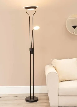 ValueLights Beata Dimmable Matte Black Floor Lamp (180cm x 25cm x 46cm)