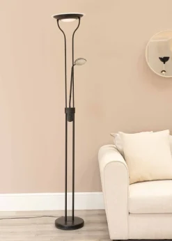 ValueLights Beata Dimmable Matte Black Floor Lamp (180cm x 25cm x 46cm)
