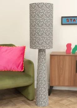 ValueLights Bertie Leopard Print Full Fabric Midi Floor Lamp