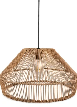 ValueLights Brown Rattan Solar Pendant Lamp (22cm x 40cm x 40cm)