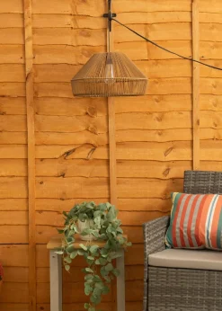 ValueLights Brown Rattan Solar Pendant Lamp (22cm x 40cm x 40cm)