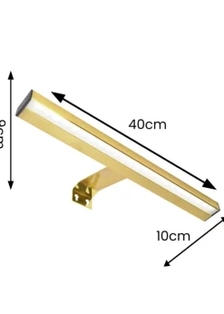 ValueLights Brushed Gold Wall Light Integrated LED (4cm x 40cm x 16.5cm)