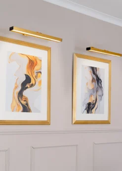 ValueLights Brushed Gold Wall Light Integrated LED (4cm x 40cm x 16.5cm)