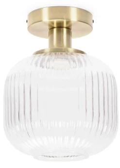 ValueLights Calpe Gold Wall Light with White Oval Shade
