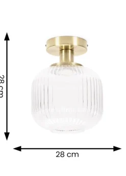 ValueLights Calpe Gold Wall Light with White Oval Shade