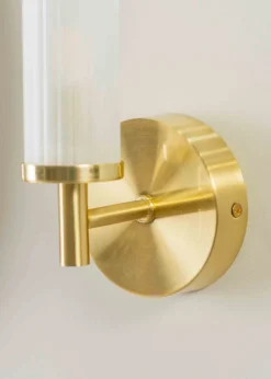 ValueLights Canya Matte Gold Wall Light with Clear Drum Shade