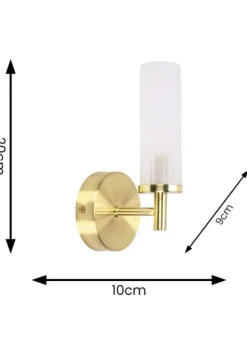 ValueLights Canya Matte Gold Wall Light with Clear Drum Shade