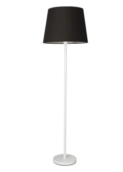 ValueLights Charlie Painted White Floor Lamp with Large Tapered Shade