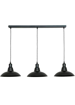 ValueLights Civic Matte Black Metro Dome 3 Drop Diner Bar Ceiling Pendant Light