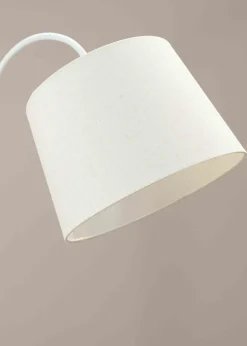 ValueLights Crowther Oak Effect Natural Floor Lamp with Small Tapered Shade