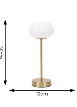 ValueLights Dimmable Gold Table Lamp with Globe Shade Integrated LED
