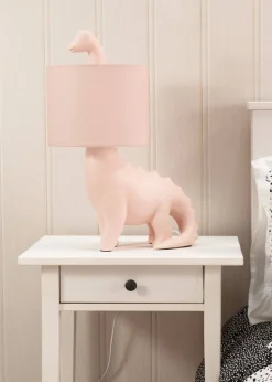 ValueLights Dinosaur Painted Pink Table Lamp with Golfball