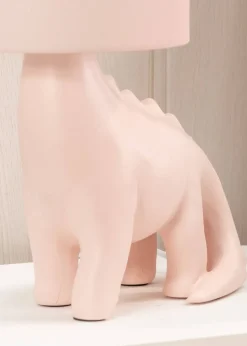 ValueLights Dinosaur Painted Pink Table Lamp with Golfball