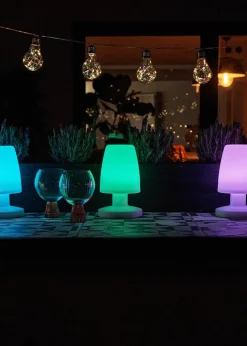 ValueLights Doji IP44 Colour Changing Rechargeable Mushroom Table Lamp Light