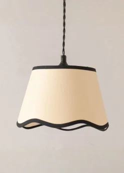 ValueLights Dutton Black Trim Scallop 3 Drop Bar Matte Black Diner Ceiling Pendant Light