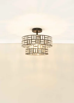 ValueLights Elise Matte Black Pendant Light with Black Tiered Shade