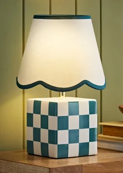 ValueLights Evie Gloss Green Table Lamp with Cream Tapered Shade