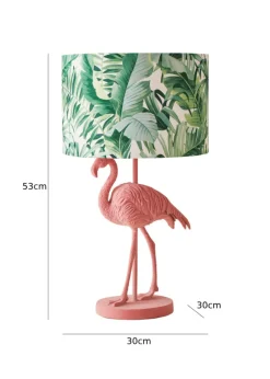 ValueLights Flo Pink Velvet Flamingo Table Lamp (53cm x 30cm x 30cm)