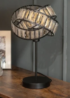 ValueLights Grey Hudson Tortoise Metal Table Lamp (35.5cm x 21cm x 21cm)