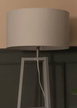 ValueLights Hiru Grey 3 Tier Shelf Floor Lamp Grey Shade (138cm x 44cm x 44cm)