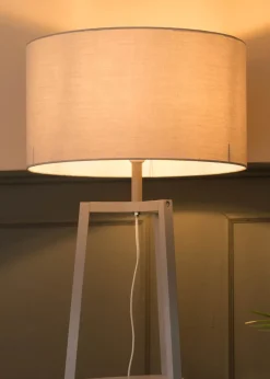 ValueLights Hiru Grey 3 Tier Shelf Floor Lamp Grey Shade (138cm x 44cm x 44cm)