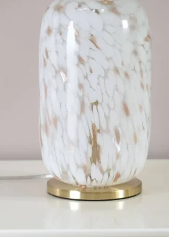 ValueLights India Painted White Table Lamp with Medium Tapered Shade
