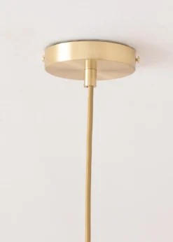 ValueLights India White Confetti Glass Shade Brushed Gold Capped Ceiling Pendant Light