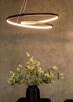 ValueLights Infinity Matt Black Loop Integrated LED Ceiling Light (100cm x 53cm)