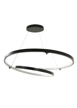 ValueLights Infinity Matt Black Loop Integrated LED Ceiling Light (100cm x 53cm)