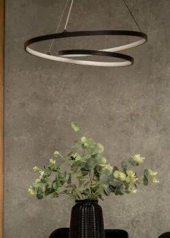 ValueLights Infinity Matt Black Loop Integrated LED Ceiling Light (100cm x 53cm)