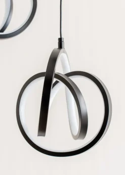ValueLights Infinity Matte Black Loop Twirl 3 Way Cluster Drop LED Ceiling Pendant Light