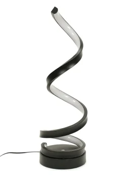 ValueLights Infinity  Matt Black Single Twist LED Table Lamp (41.5cm x 12cm x 12cm)