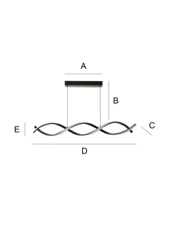 ValueLights Infinity Matt Black Double Twist LED Ceiling Light (100cm x 97cm x 11cm)