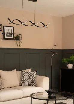 ValueLights Infinity Matt Black Double Twist LED Ceiling Light (100cm x 97cm x 11cm)