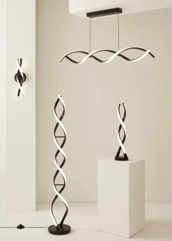 ValueLights Infinity Matt Black Double Twist LED Ceiling Light (100cm x 97cm x 11cm)