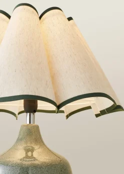 ValueLights Jamie Green Ceramic Table Lamp (43cm x 36cm x 36cm)