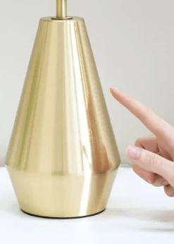 ValueLights Jax Dimmable Antique Brass Table Lamp with Small Drum Shade