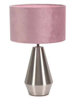 ValueLights Jax Dimmable Plated Silver Table Lamp with Small Drum Shade