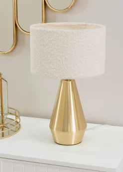 ValueLights Jax Dimmable Antique Gold Table Lamp with Small Drum Shade