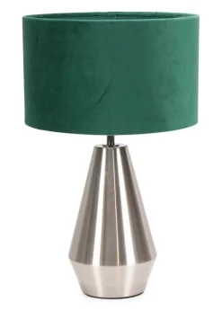 ValueLights Jax Dimmable Plated Silver Table Lamp with Drum Shade